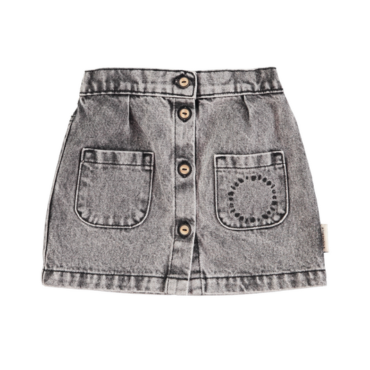 Piupiuchick  Washed Black Denim Skirt